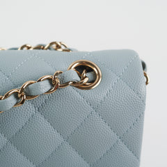 Chanel Classic Flap Medium/Large Light Blue Caviar 22P (Microchipped)