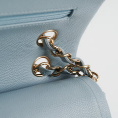 Chanel Classic Flap Medium/Large Light Blue Caviar 22P (Microchipped)
