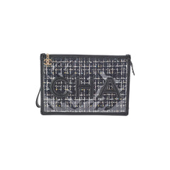 Chanel PVC Black Tweed Clutch
