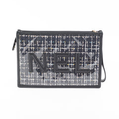Chanel PVC Black Tweed Clutch