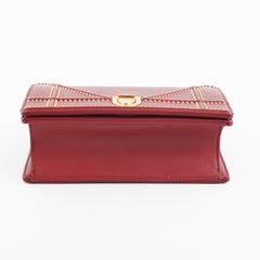 Christian Dior Diorama Burgundy Studded Crossbody Bag