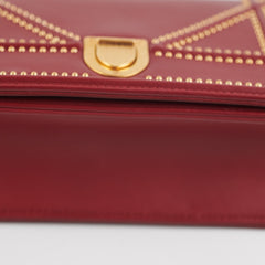 Christian Dior Diorama Burgundy Studded Crossbody Bag
