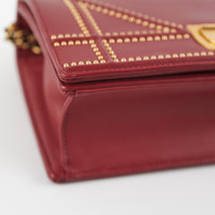 Christian Dior Diorama Burgundy Studded Crossbody Bag