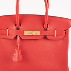 Hermes Birkin 30 Rouge Tomate Veau Epsom - Stamp A 2017