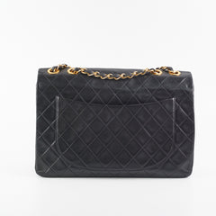 Chanel Vintage Maxi Jumbo Black 24K Gold