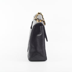 Chanel Vintage Maxi Jumbo Black 24K Gold