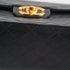 Chanel Vintage Maxi Jumbo Black 24K Gold