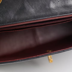 Chanel Vintage Maxi Jumbo Black 24K Gold