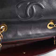 Chanel Vintage Maxi Jumbo Black 24K Gold