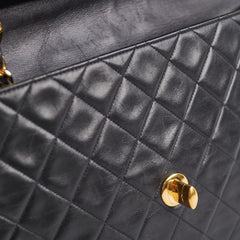 Chanel Vintage Maxi Jumbo Black 24K Gold