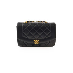 Chanel Vintage Diana Small Lambskin Black