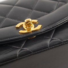 Chanel Vintage Diana Small Lambskin Black