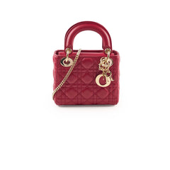 Dior Mini Lady Dior Lambskin Raspberry Red
