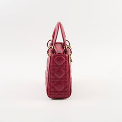 Dior Mini Lady Dior Lambskin Raspberry Red