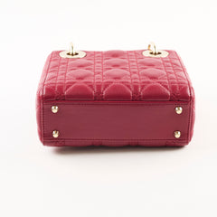 Dior Mini Lady Dior Lambskin Raspberry Red