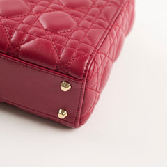 Dior Mini Lady Dior Lambskin Raspberry Red