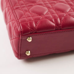 Dior Mini Lady Dior Lambskin Raspberry Red