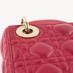 Dior Mini Lady Dior Lambskin Raspberry Red