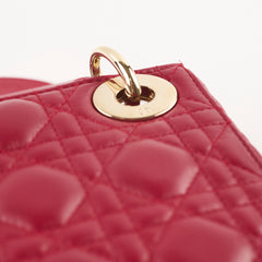 Dior Mini Lady Dior Lambskin Raspberry Red