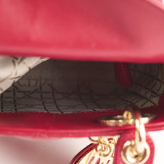 Dior Mini Lady Dior Lambskin Raspberry Red
