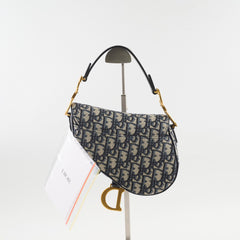 Dior Mini Saddle Bag Oblique Blue