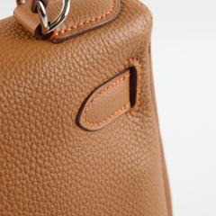 Hermes Kelly 28 Retourne Togo PHW Gold/Feu Verso M Square