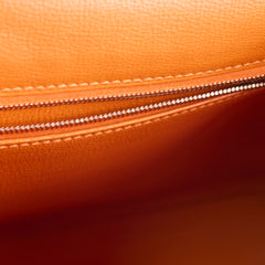 Hermes Kelly 28 Retourne Togo PHW Gold/Feu Verso M Square