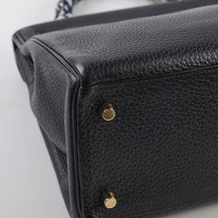 Hermes Kelly 28 Clemence Black - Stamp X