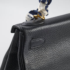 Hermes Kelly 28 Clemence Black - Stamp X