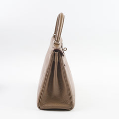 Hermes Kelly 28 Clemence Etoupe Q Square Stamp