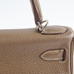 Hermes Kelly 28 Clemence Etoupe Q Square Stamp