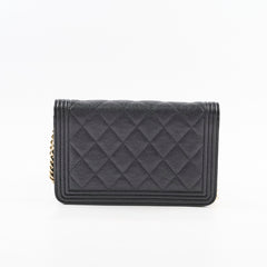 Chanel Boy Wallet On Chain Caviar Black GHW