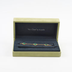 Van Cleef & Arpels Vintage Alhambra 5 Motif Bracelet Malachite