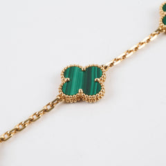 Van Cleef & Arpels Vintage Alhambra 5 Motif Bracelet Malachite