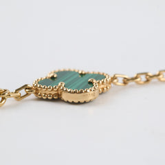Van Cleef & Arpels Vintage Alhambra 5 Motif Bracelet Malachite