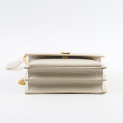 Saint Laurent Sunset Medium Ivory Croc Emboss