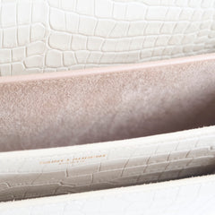 Saint Laurent Sunset Medium Ivory Croc Emboss