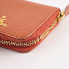 Prada Saffiano Coin Wallet Orange