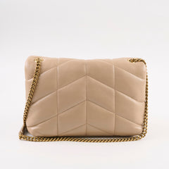 Saint Laurent Lou Puffer Small Beige