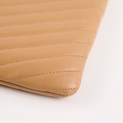 Saint Laurent Chevron Clutch Beige