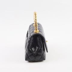 Chanel Mini Coco Handle Shiny Calfskin Black Microchip