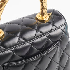Chanel Mini Coco Handle Shiny Calfskin Black Microchip