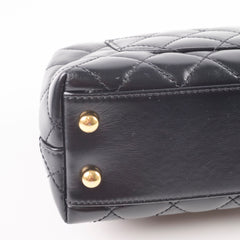 Chanel Mini Coco Handle Shiny Calfskin Black Microchip
