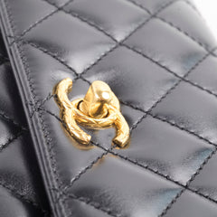 Chanel Mini Coco Handle Shiny Calfskin Black Microchip