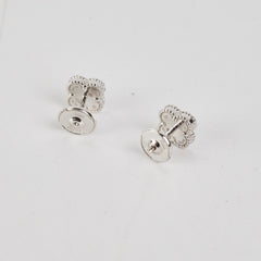 Van Cleef and Arpels Sweet White Gold Mother of Pearl MOP Earrings