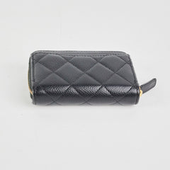 Chanel Zipper Card Holder Caviar Black