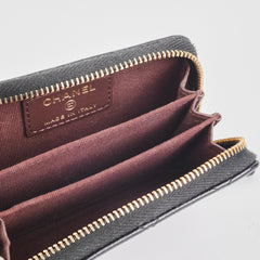 Chanel Zipper Card Holder Caviar Black