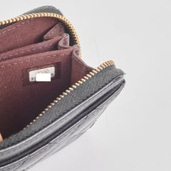 Chanel Zipper Card Holder Caviar Black