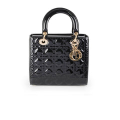 Dior Medium Lady Dior Patent Black