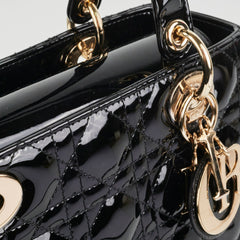 Dior Medium Lady Dior Patent Black